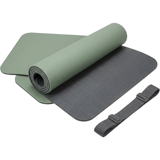 Vearoom Dual-Texture TPE Yoga Mat 183 x 61 x 0.6 cm with Strap Sage - Product view